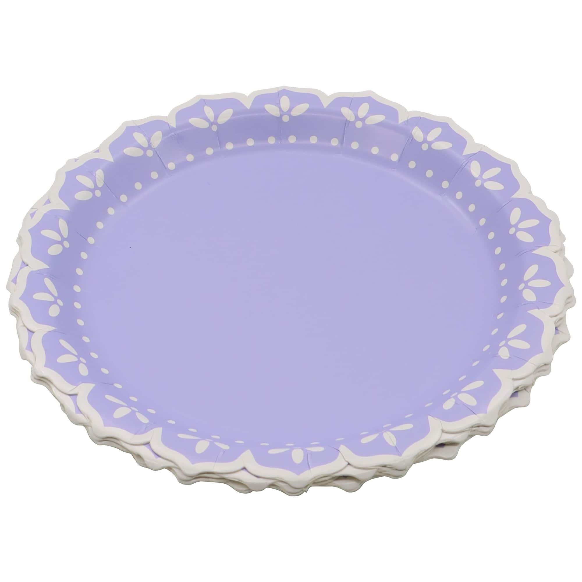 7" Purple Petal Dot Snack Plates, 8ct. by Celebrate It™